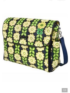Petunia Pickle Bottom Boxy Convertible Diaper Bag Floral Navy Yellow